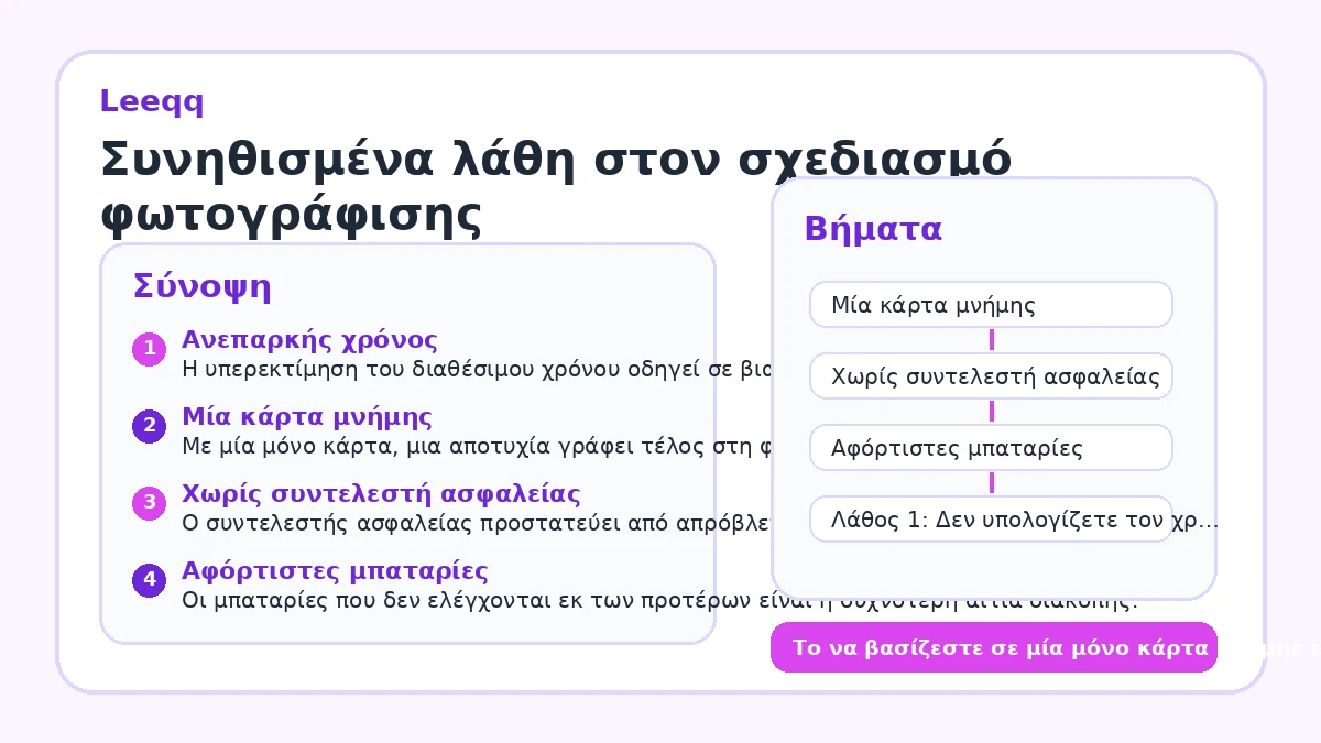 Συνηθισμένα λάθη στον σχεδιασμό φωτογράφισης