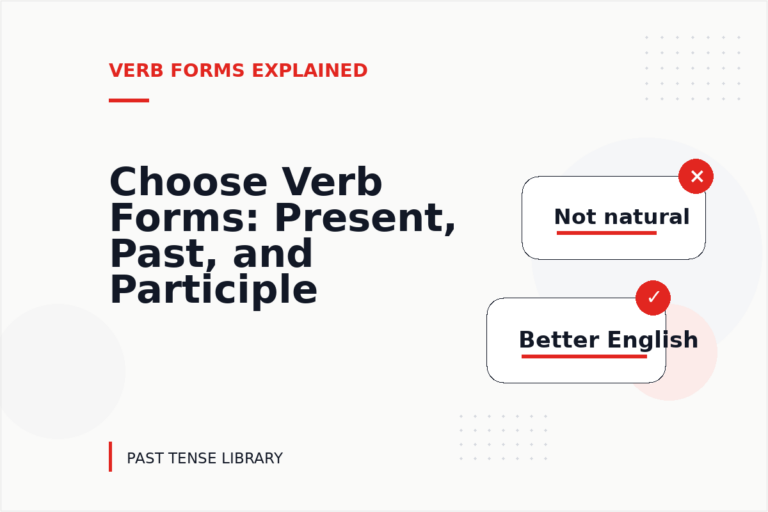 Choose Verb Forms: Present, Past, and Participle Choose Verb Forms: Present, Past, and Participle