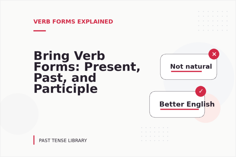 Bring Verb Forms: Present, Past, and Participle Bring Verb Forms: Present, Past, and Participle