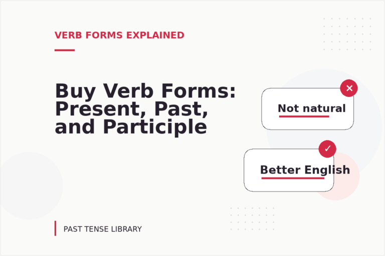 Buy Verb Forms: Present, Past, and Participle Buy Verb Forms: Present, Past, and Participle