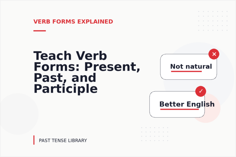 Teach Verb Forms: Present, Past, and Participle