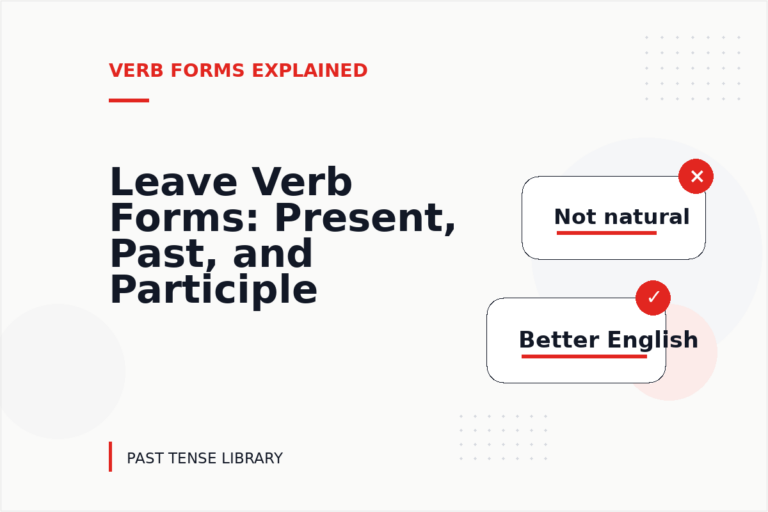 Leave Verb Forms: Present, Past, and Participle