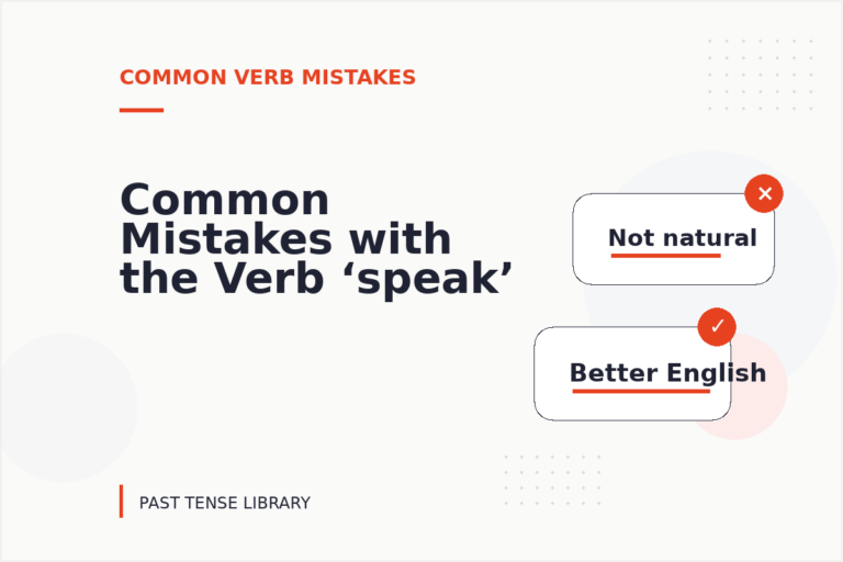 Common Mistakes with the Verb ‘speak’ Common Mistakes with the Verb ‘speak’